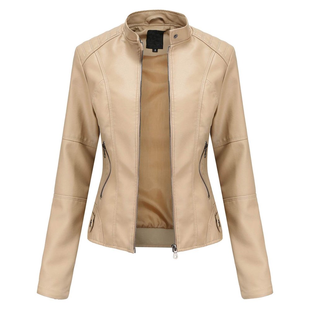 HINDOLA Womens Faux Leather Jackets Short Motorcycle Jacket Winter Fashion Moto Biker Casual Jackets Coat