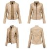 HINDOLA Womens Faux Leather Jackets Short Motorcycle Jacket Winter Fashion Moto Biker Casual Jackets Coat view 2