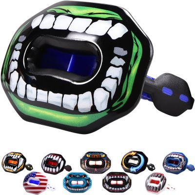 Oral Mart Football Mouth Guard (Green Monster) - Lip Guard Mouthpiece - Football Mouthguard Pacifier Protector