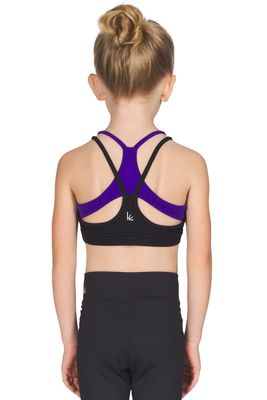 Liakada Girls Supportive Girls' Boomerang Bra Top with Integrated Bra Shelf Liner for Dance, Gymnastics, Yoga, Cheer!
