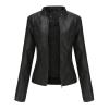 HINDOLA Womens Faux Leather Jackets Short Motorcycle Jacket Winter Fashion Moto Biker Casual Jackets Coat view 1