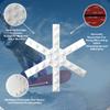FRESHe Snowboard Stomp Pad - Low Profile Spike Pattern - Specialized Stomp Pad Designed for Better Grip & Adhesion to Snowboards - Black (White Snowflake) view 4