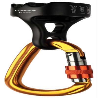 Cypher Forge Climbing Belay Device Kit with Carabiner, Black