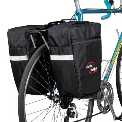 Inertia Designs Cross Town Economy Panniers - Heavy Duty Metal Hooks - Quick Release - Easy Removable For Everyday Use