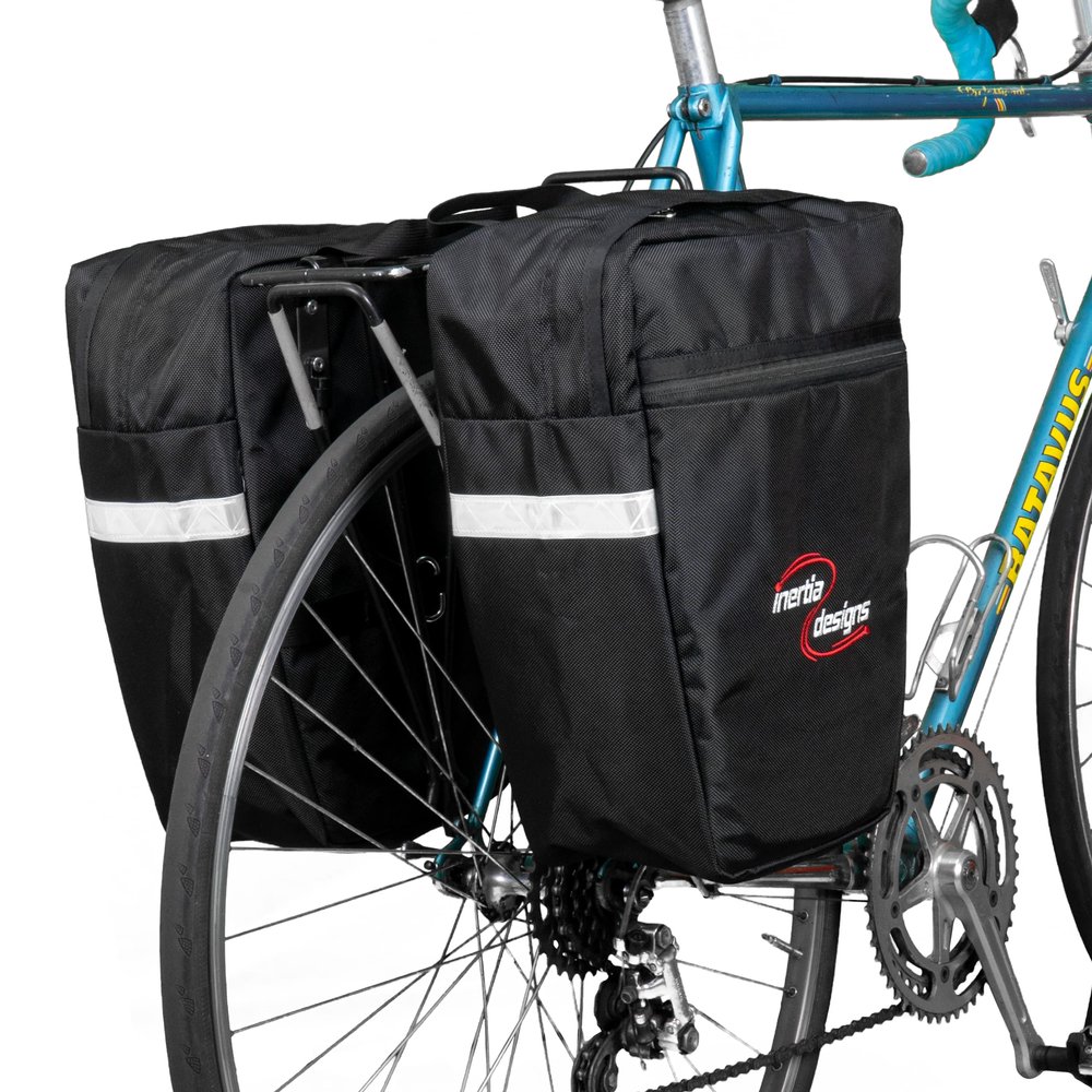 Inertia Designs Cross Town Economy Panniers - Heavy Duty Metal Hooks - Quick Release - Easy Removable For Everyday Use
