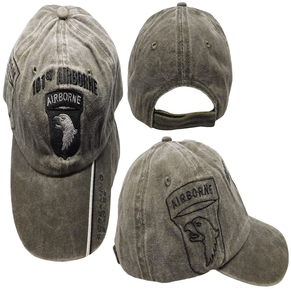 101st Airborne Screaming Eagles Shadow Olive Drab Acrylic Adjustable Embroidered Baseball Hat Cap