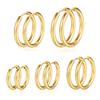 5 Pairs Gold Hoop Earrings Set for Women, 14K Plated Hypoallergenic Thin Small Golden Earrings Set Cartilage Helix Huggie Hoop Pack for Women Men 12mm/14mm/16mm/18mm/20mm view 1