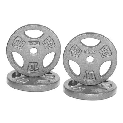 CAP Barbell Standard 1-Inch Grip Weight Plates 10 lbs Gray, Pack (x4) (RWPIS-010B)