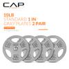 CAP Barbell Standard 1-Inch Grip Weight Plates 10 lbs Gray, Pack (x4) (RWPIS-010B) view 2