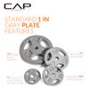 CAP Barbell Standard 1-Inch Grip Weight Plates 10 lbs Gray, Pack (x4) (RWPIS-010B) view 3