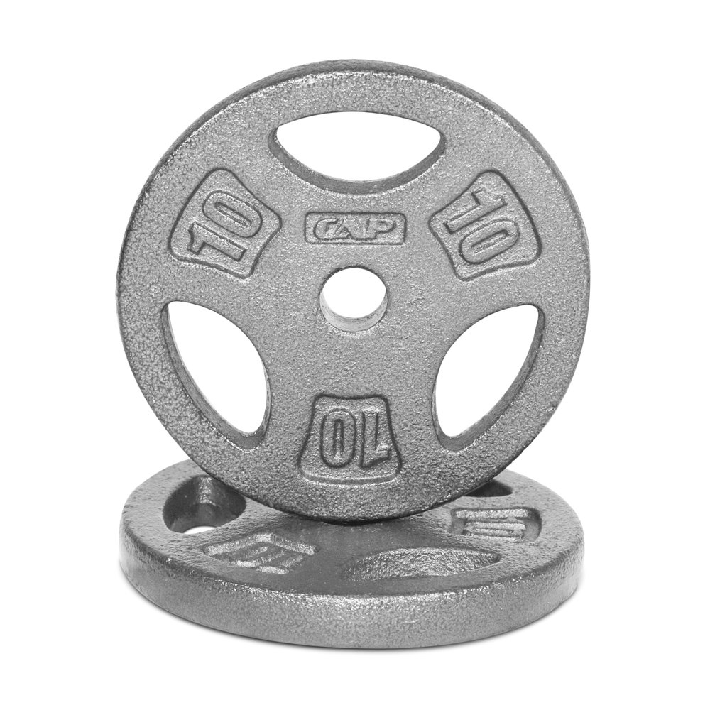 CAP Barbell Standard 1-Inch Grip Weight Plates 10 lbs Gray, Pack (x2) (RWPIS-010A)