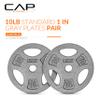 CAP Barbell Standard 1-Inch Grip Weight Plates 10 lbs Gray, Pack (x2) (RWPIS-010A) view 2