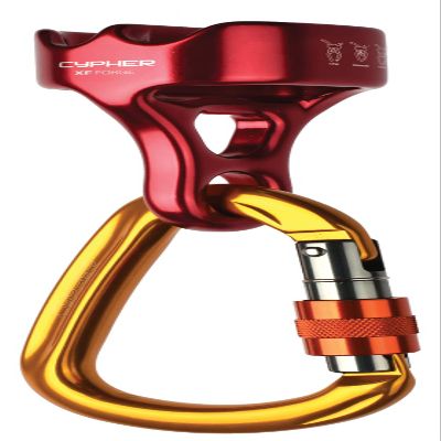 Cypher Forge Climbing Belay Device Kit with Carabiner, Red