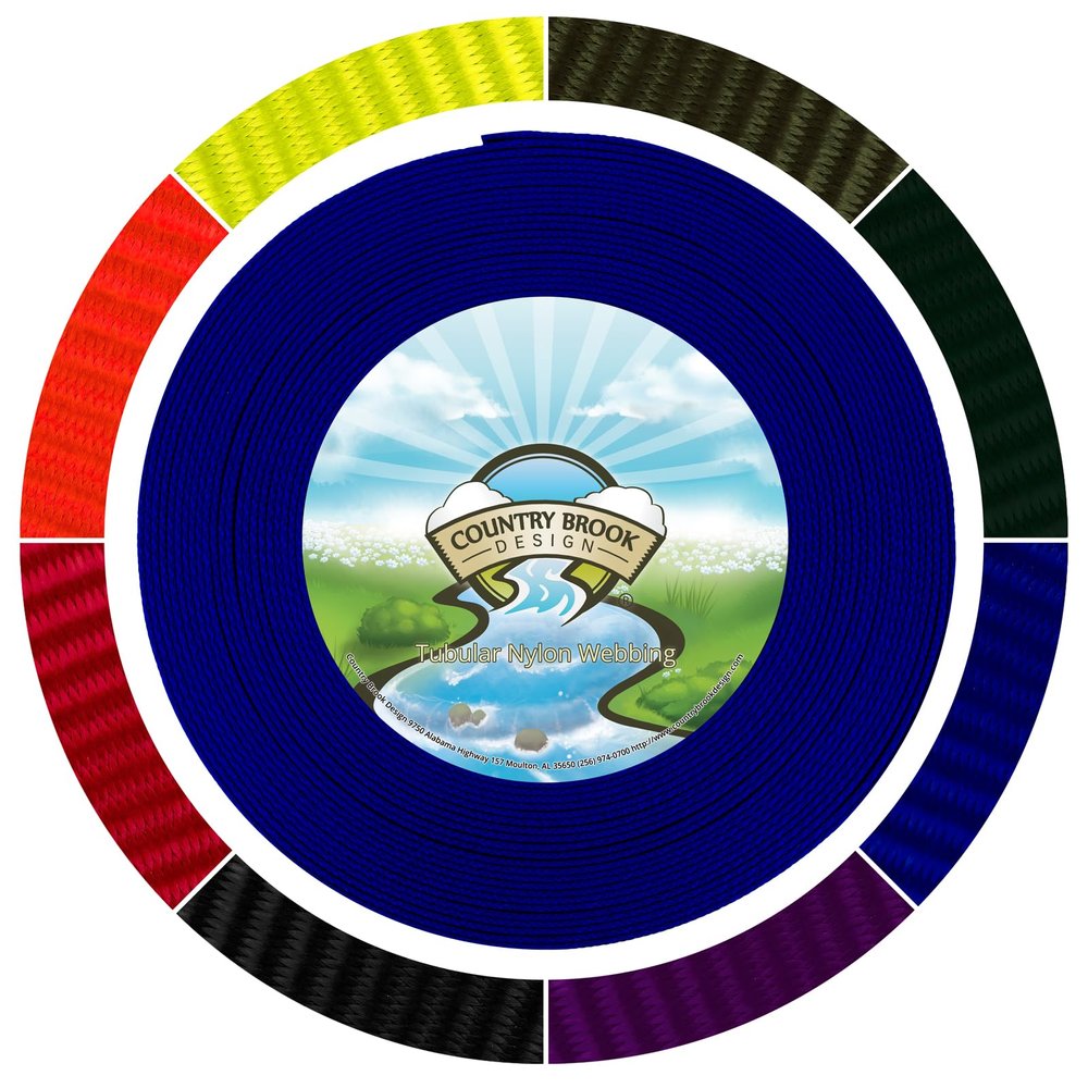 Country Brook Design - Blue Tubular Nylon Webbing (1 Inch, 20 Yards)