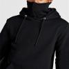 DGHM-JLMY Men's Cashmere Hooded Mask Zipper Mock Pure Color Pullover Long Sleeve Open-Forked Male Big and Tall Hoodies (Black,Medium) view 3