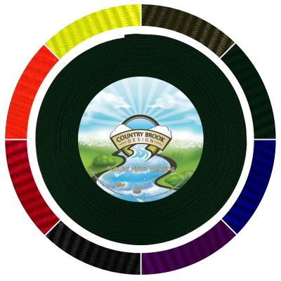 Country Brook Design - Green Tubular Nylon Webbing (1 Inch, 100 Yards)