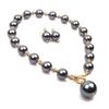Chunky Multicolor Simulated Pearl Choker Necklace Drop Dangle Earrings Bracelet Set Crystal Bib Big Large Round Beaded Strand for Women Brides Costume Statement 1920s Wedding Jewelry-Gray view 2