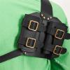 Bavokon ,Medieval Retro Frog Adjustable Pu Leather Sleeve, Belt Holster Outdoor Double Scabbard Strap Adjustable Double Back Scabbard Medieval Renaissance Broadswords view 2
