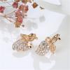 Gold Ear Buckle Earrings, Leaf Drop Dangle Earring Clip Earrings Zircon Copper Earrings Jewelry for Christmas Birthday Gift for Women Wife Mom Sister 1 Pairs view 2