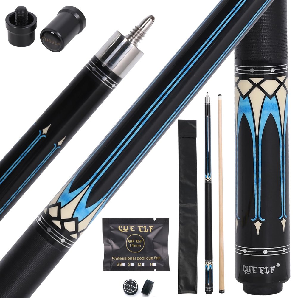 CUEELF Pool Cue Stick Billairds cue Stick 58 inch Maple Billiard Pool Stick Pool Table Sticks 19.5oz/20oz Pool Cues (Style-02, 19.5 oz)