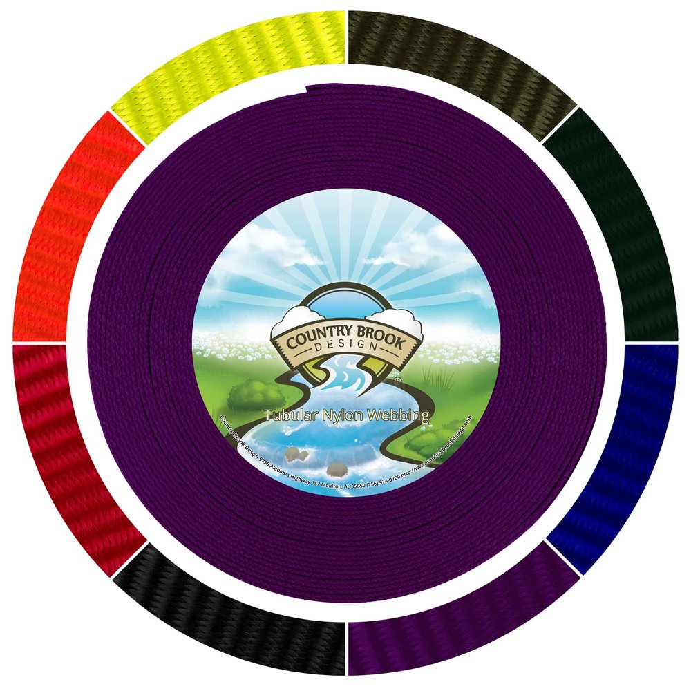 Country Brook Design - Purple Tubular Nylon Webbing (1 Inch, 20 Yards)