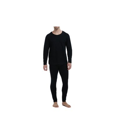 Jueshanzj Men's winter thermal underwear men's suit fattened and thickened 5XL Black