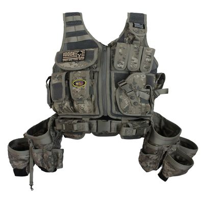 Spec Ops Tool Gear SF-18 Charlie 2.0 Tactical Tool Vest & Belt  Modular MOLLE Work Vest with Tool Pouches & Weight-Dispersing Support | Medium | Digital Camo