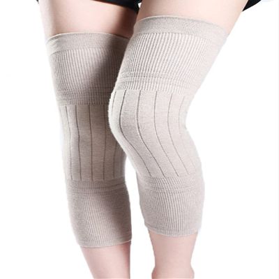 Aecsoc Warm Cashmere and Wool Thicken Men and Women Leg Warmers Breathable Elastic Blend Knee Wraps PDY202242(Beige,XXL)