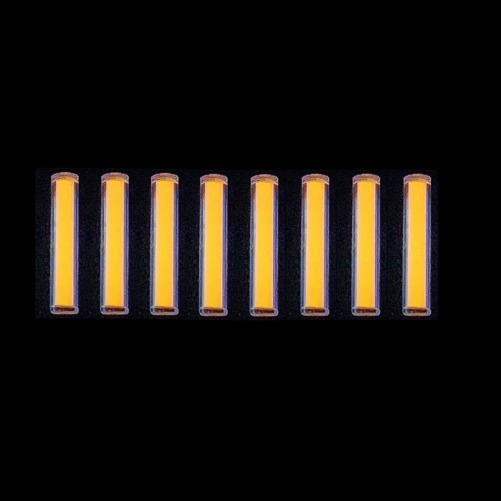 Sharamado 8pcs Glass Luminous Tube, 1.5 * 6mm Luminous Vial Glow rods Made of Rare Earth Materials, EDC Players, for DIY Various EDC Accessories and Decoration. (Orange)