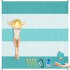 BYDOLL Nylon Beach Blanket Waterproof Sandproof Oversized 7'x7' Suits 1-5 Adults Sand Free Extra Large Blanket Lightweight Soft Picnic Mat for Beach Travel Camping view 1