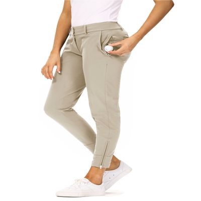 Hiverlay Womens pro Golf Pants Quick Dry Slim Lightweight Work Pants with Straight Ankle Also for Hiking or Casual LadiesLight Khaki-XXXL
