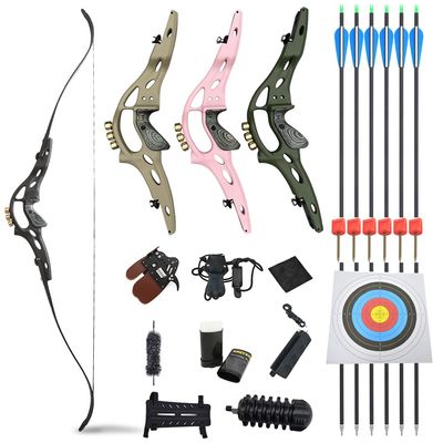 HNZMDY 62 ILF Takedown Recurve Bow 30-60 Lbs ILF Bow Riser and Limb Archery American Hunting Bow with Gordon Limbs for Adult Competition Athletic Bow Right Hand (55 Lbs, Black)