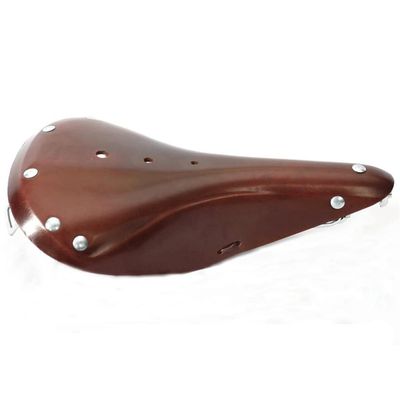 sgxbos B17 Bicycle Saddle Leather seat Soft and Hard Adjustable for Brompton Saddle Cowhide MTB Cycling Leather seat (Brown)
