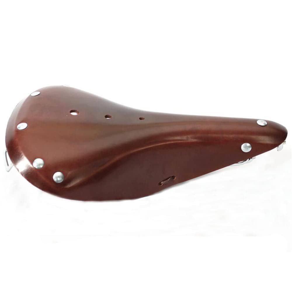 sgxbos B17 Bicycle Saddle Leather seat Soft and Hard Adjustable for Brompton Saddle Cowhide MTB Cycling Leather seat (Brown)