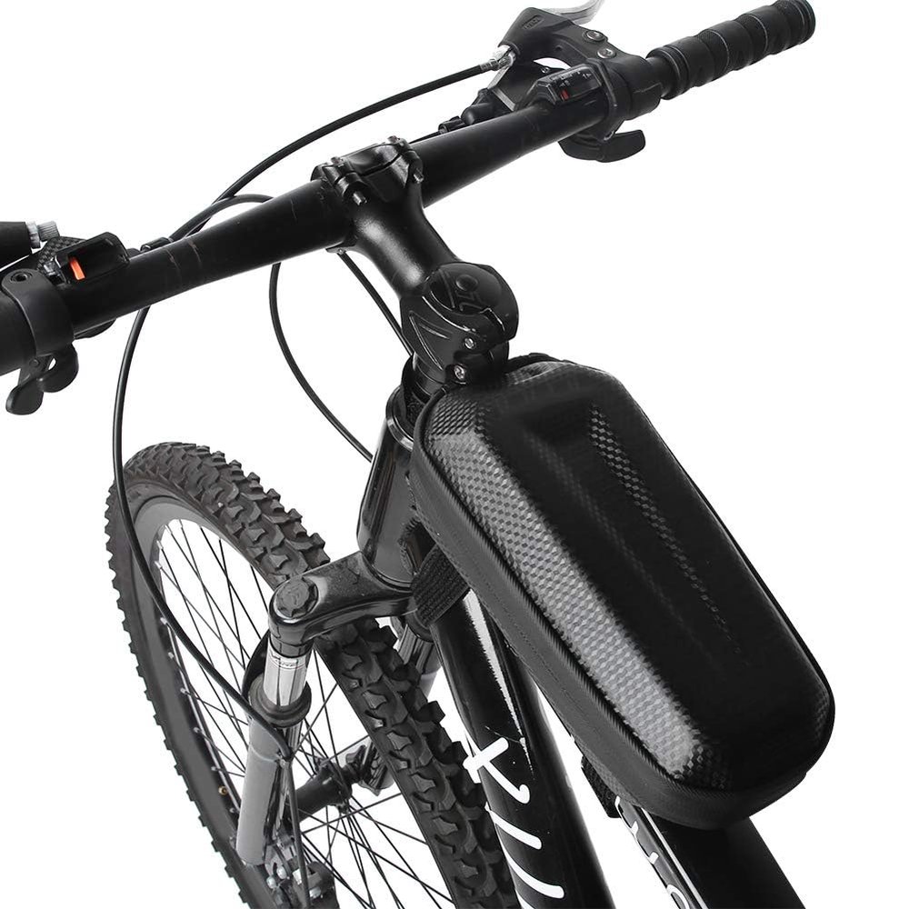 Bike Accessories Top Tube Bag for Men Women EVA Hard Shell Waterproof Mount Front Frame Bike Bags for Road/Mountain Bike Phone Holder Mount Bike Handlebar Bag Bicycle Cell Phone Accessories