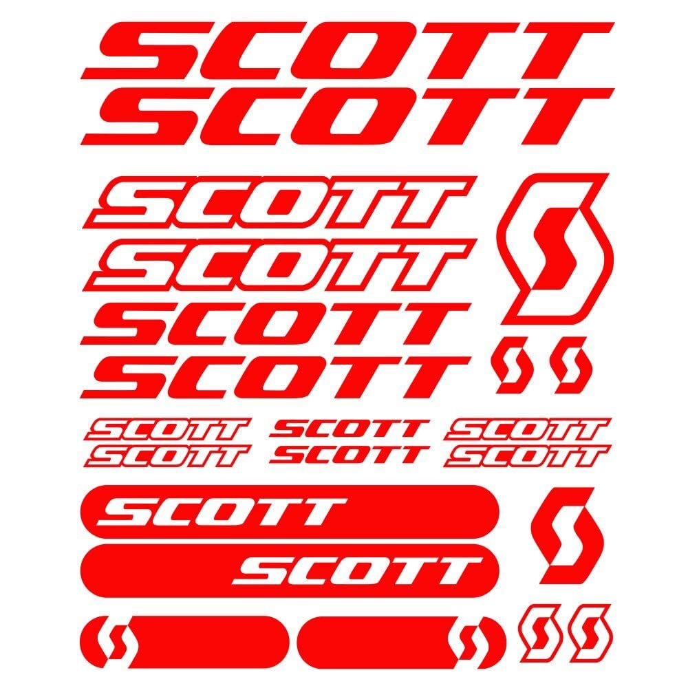 22pcs for SCOTT BIKE Decal Stickers Vinyl Mountain Cycling MTB (Red)