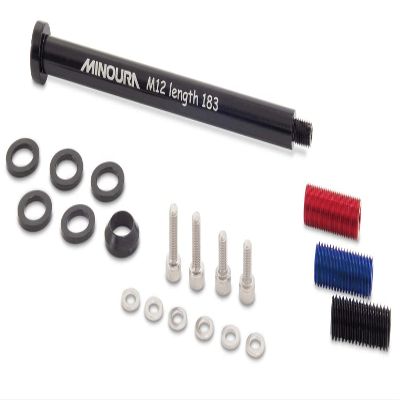 Minoura 120-3210-01 Through-Axle Universal Set for Bicycle Rear Carrier, 0.57 inches (12 mm), for Width 5.6 inches (142 mm)