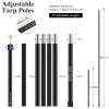 SAN LIKE Tent Poles for Camping Adjustable Lightweight Aluminum Telescopic Tarp Pole with 7 Section Connection Canopy Pole for Awning Shelter Backpacking Collapsible from 32in to 94.5in (2 Set) view 2