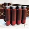 6 Round Cartridge Holder Leather Belt Slide On Ammo Loops 45 Long colt 30-30 357 Handmade in the USA (.50 Cal (4 Rounds), White Thread, Saddle Tan) view 3