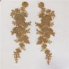 HXSCOO 1 Pair Sequins Embroidery Lace Flower Patch Wedding Evening Dress Veil Headdress Decorative Materia 34 * 9CM (Color : Gold) view 1