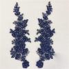 HXSCOO 1 Pair Sequins Embroidery Lace Flower Patch Wedding Evening Dress Veil Headdress Decorative Materia 34 * 9CM (Color : Gold) view 3