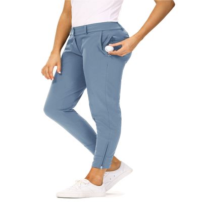 Hiverlay Womens pro Golf Pants Quick Dry Slim Lightweight Work Pants with Straight Ankle Also for Hiking or Casual LadiesDusty Blue-XXL