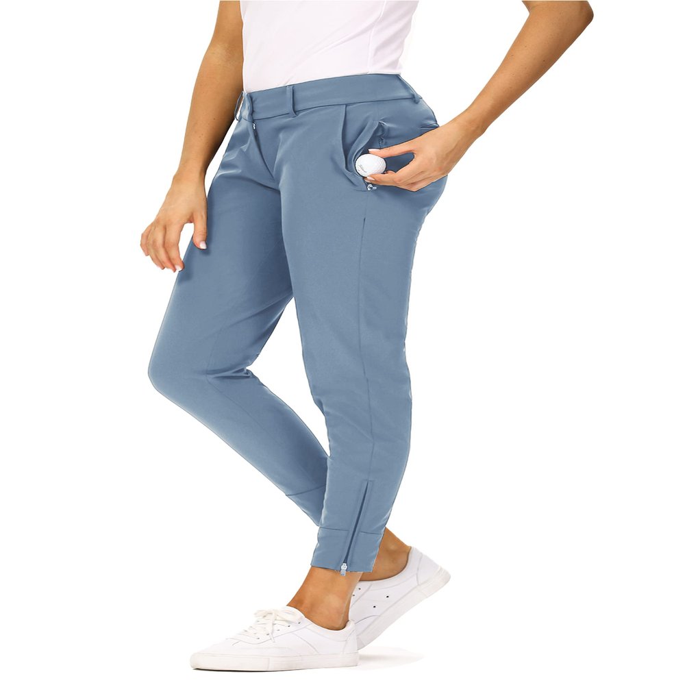 Hiverlay Womens pro Golf Pants Quick Dry Slim Lightweight Work Pants with Straight Ankle Also for Hiking or Casual LadiesDusty Blue-XXL