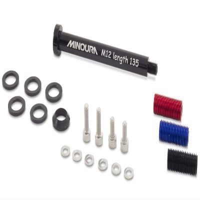Minoura 120-3200-01 4.3 Inches (12 mm) Through Axle Universal Set for Bicycle Front Carrier, for 3.9/4.3 Inches (100/110 mm) Width