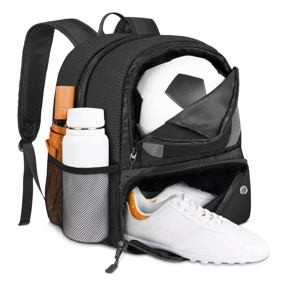 YOREPEK Soccer Backpack, Lightweight Soccer Bag, Water resistant Sport Equipment Bags Fit Basketball to Match Training