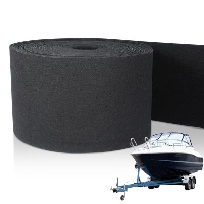 Remerry Boat Trailer Bunk Carpet, Marine Carpet Black Padding Polyester Boat Trailer Bunks Replacement Step, Bunker Material Covers (12 Inch x 100 Feet)