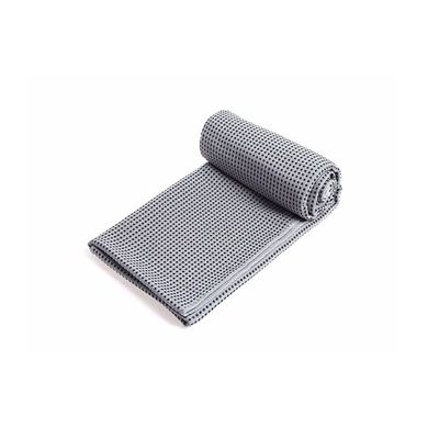 Microfiber Yoga Mat Towel Anti slip PVC Massage Dot Sweat Yoga Blanket Workout Non Slip Yoga Mat Cover with Bag (Grey)