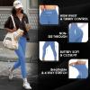 4 Pack Womens Leggings S-M High Waisted Tummy Control Butt Lifting Soft Workout Slimming No See-Thru Yoga Pants Workout Running Gym Athletic 7/8 Black Brown Blue Grey Tights view 3