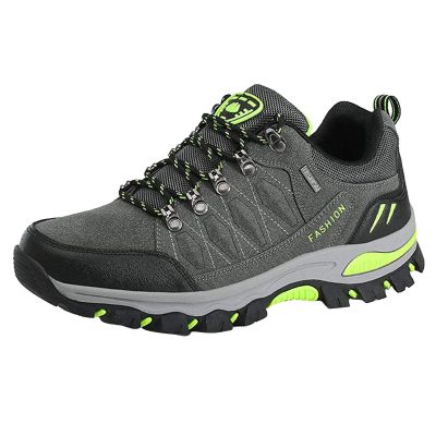 BORAMAX Men's Sneakers Outdoor Sports Climbing Hiking Shoes Waterproof Trekking Suede Non-Slip Running Shoes Mens Climbing Shoes Grey