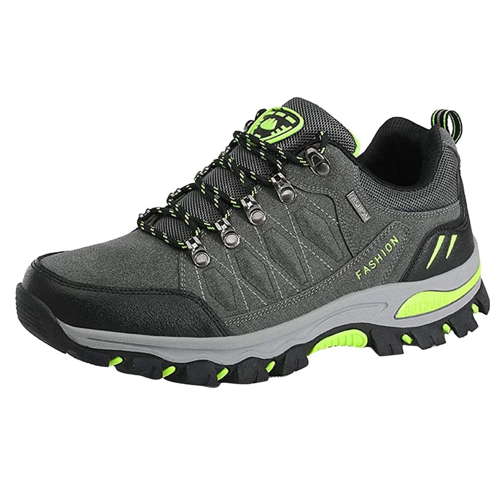 BORAMAX Men's Sneakers Outdoor Sports Climbing Hiking Shoes Waterproof Trekking Suede Non-Slip Running Shoes Mens Climbing Shoes Grey